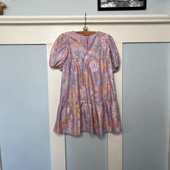 Cotton On Kids Pastel Retro Floral Shimmer Dress Size 3T - Picture 7 of 7